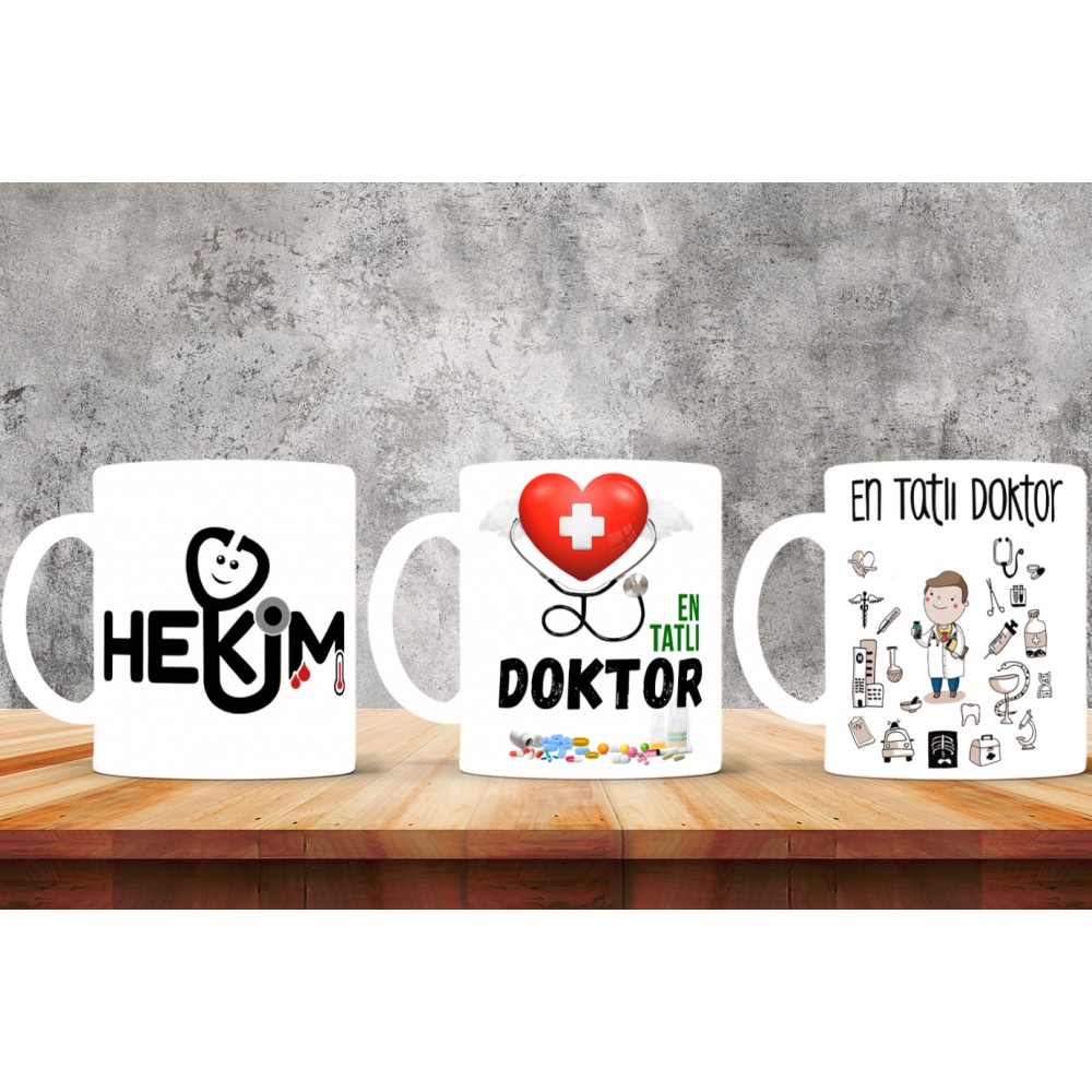 Doktorlara Özel Tasarımlı Baskılı Kupa Bardak – MiksHediye