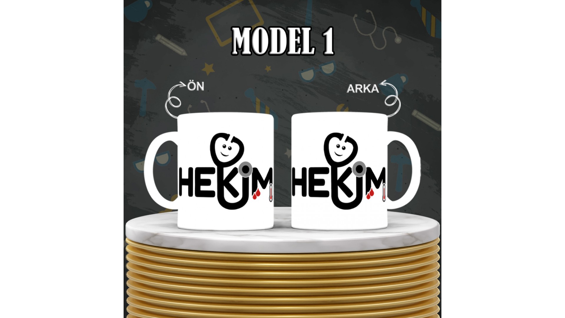 Doktorlara özel baskılı seramik kupa bardak