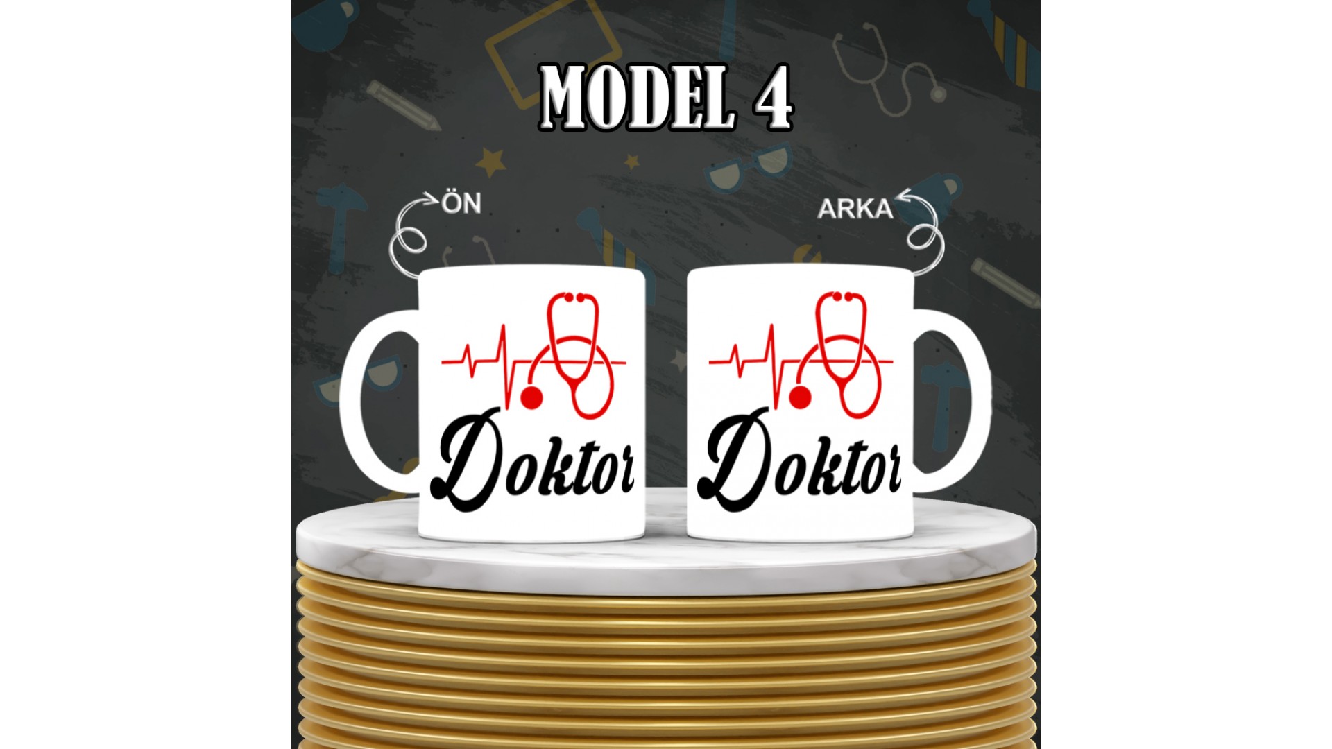 Doktorlara özel baskılı seramik kupa bardak