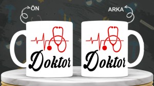 Doktorlara özel baskılı seramik kupa bardak
