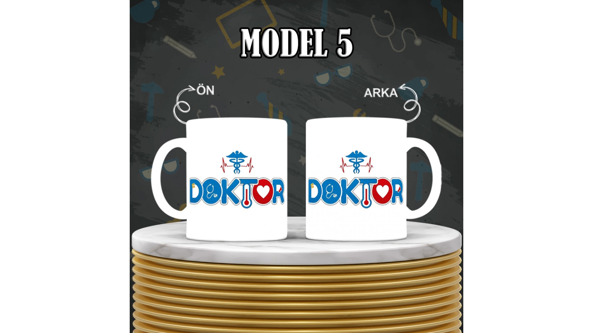 Doktorlara özel baskılı seramik kupa bardak