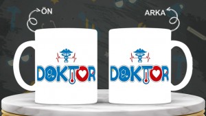 Doktorlara özel baskılı seramik kupa bardak