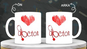 Doktorlara özel baskılı seramik kupa bardak