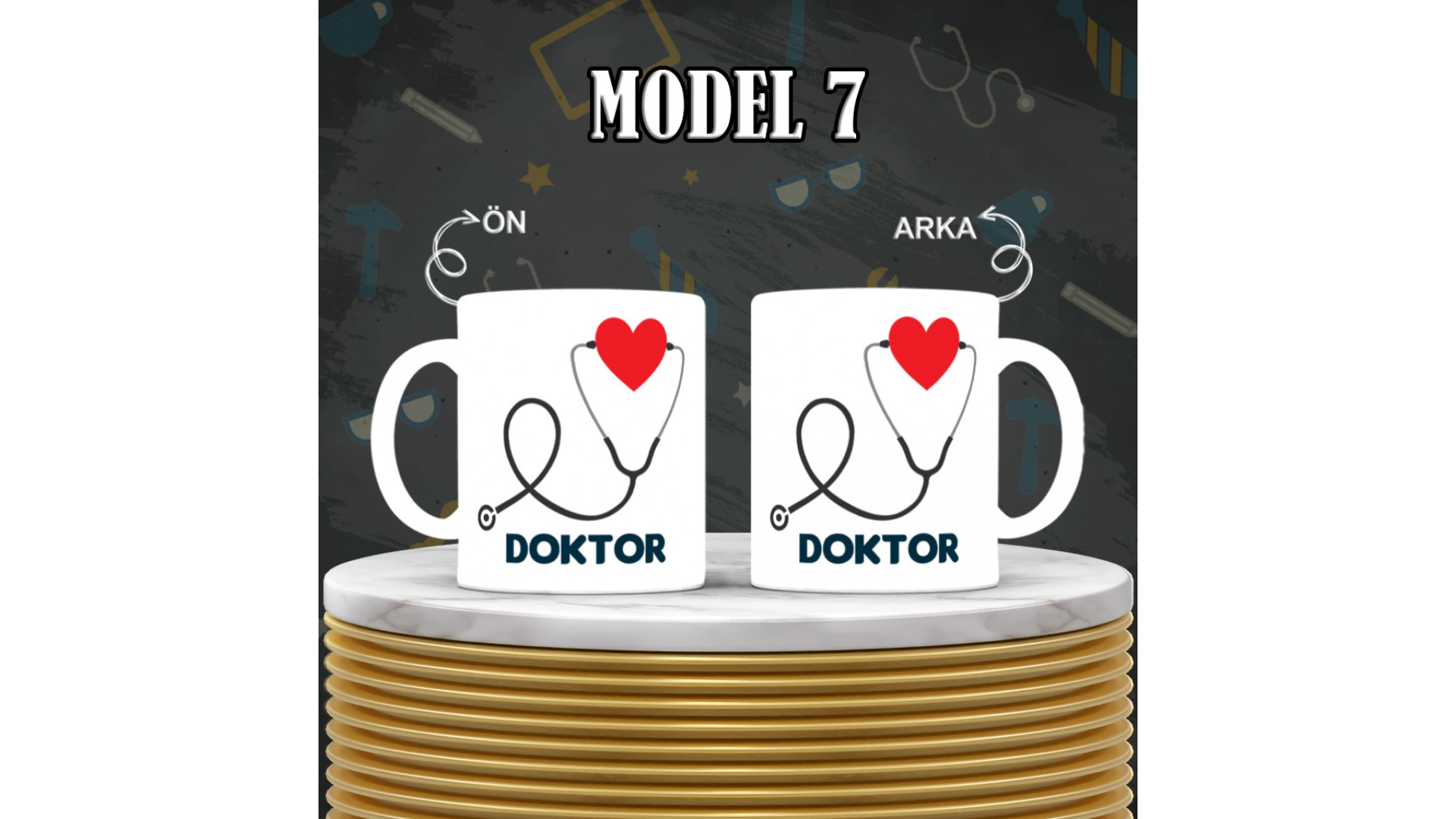 Doktorlara özel baskılı seramik kupa bardak