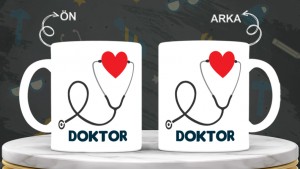 Doktorlara özel baskılı seramik kupa bardak