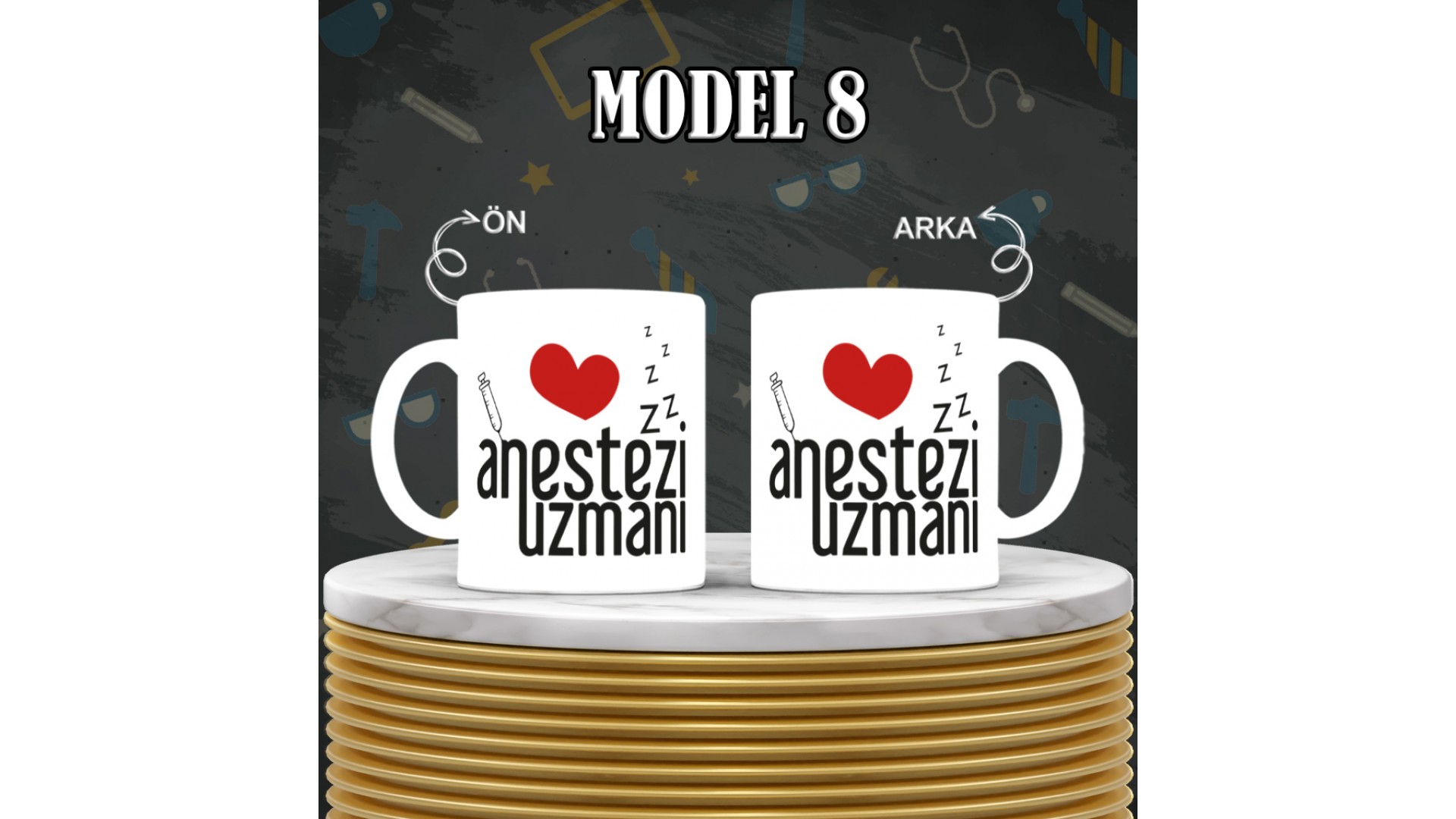 Doktorlara özel baskılı seramik kupa bardak