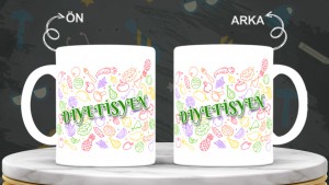 Diyetisyenlere özel baskılı seramik kupa bardak