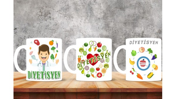 Diyetisyenlere Özel Tasarımlı Baskılı Kupa Bardak – MiksHediye