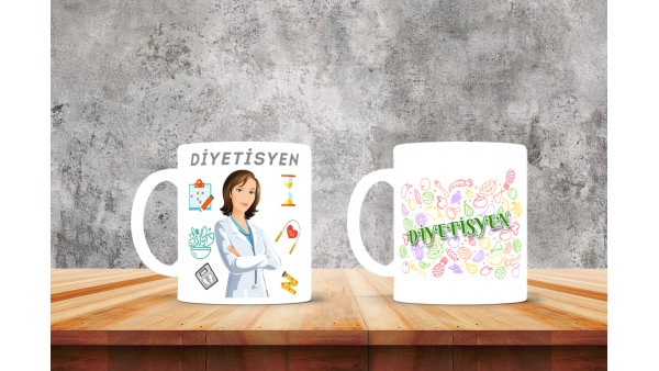 Diyetisyenlere Özel Tasarımlı Baskılı Kupa Bardak – MiksHediye