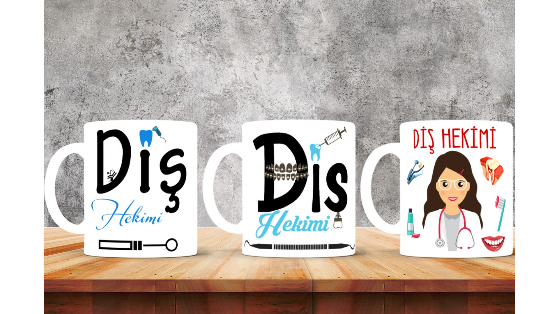 Diş Hekimlerine özel baskılı seramik kupa bardak