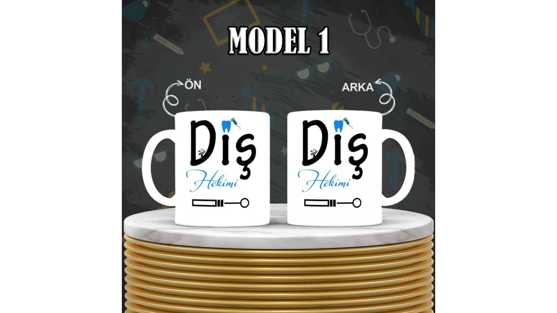 Diş Hekimlerine özel baskılı seramik kupa bardak