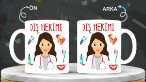 Diş Hekimlerine özel baskılı seramik kupa bardak