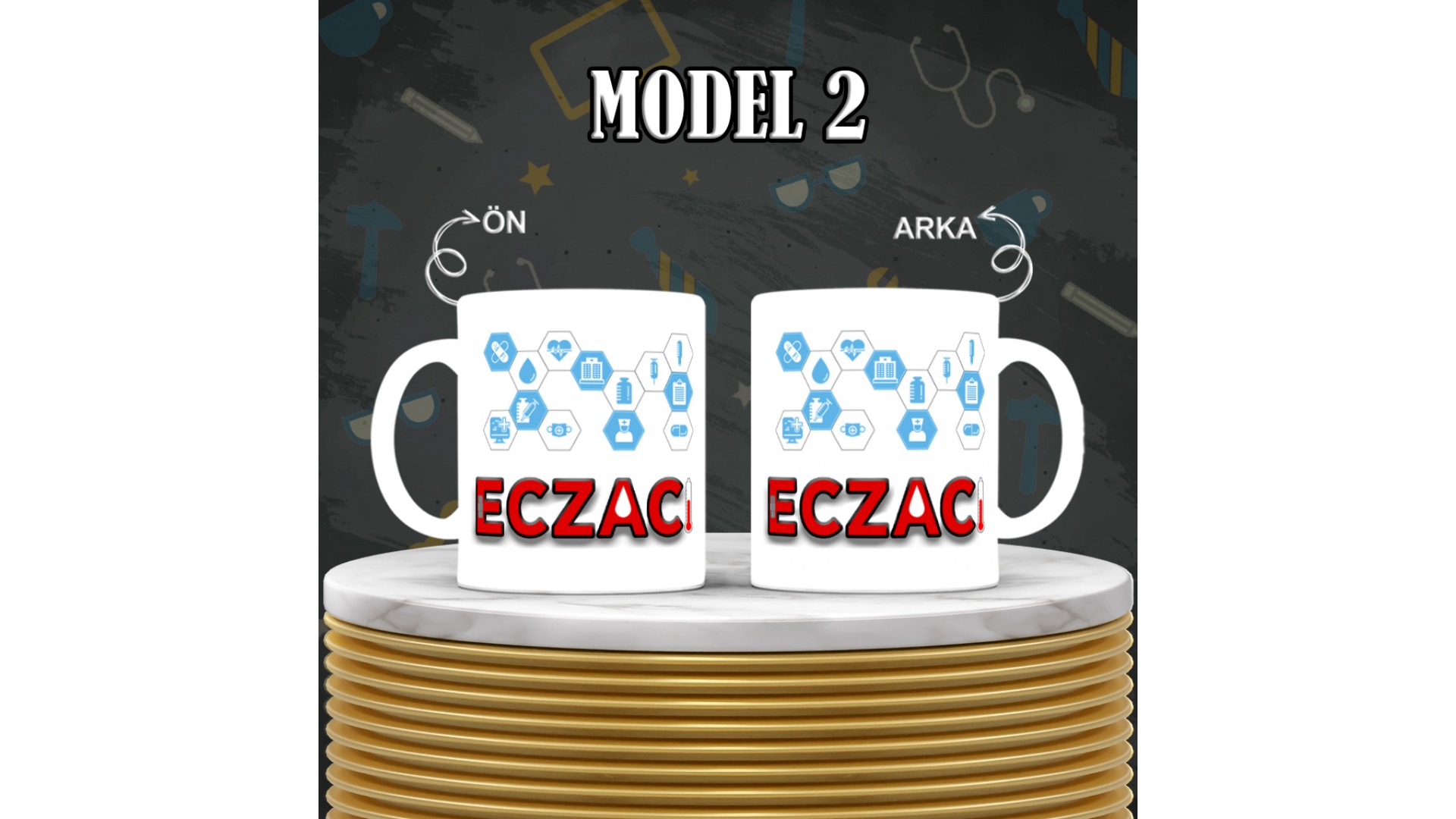 Eczacılara özel baskılı seramik kupa bardak