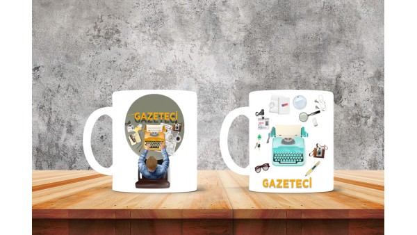 Gazetecilere Özel Tasarımlı Baskılı Kupa Bardak – MiksHediye