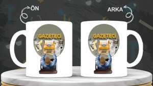 Gazetecilere özel baskılı seramik kupa bardak