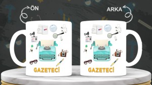 Gazetecilere özel baskılı seramik kupa bardak