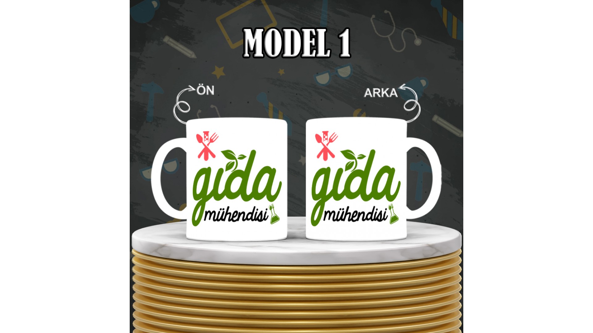 Gıda Mühendislerine özel baskılı seramik kupa bardak