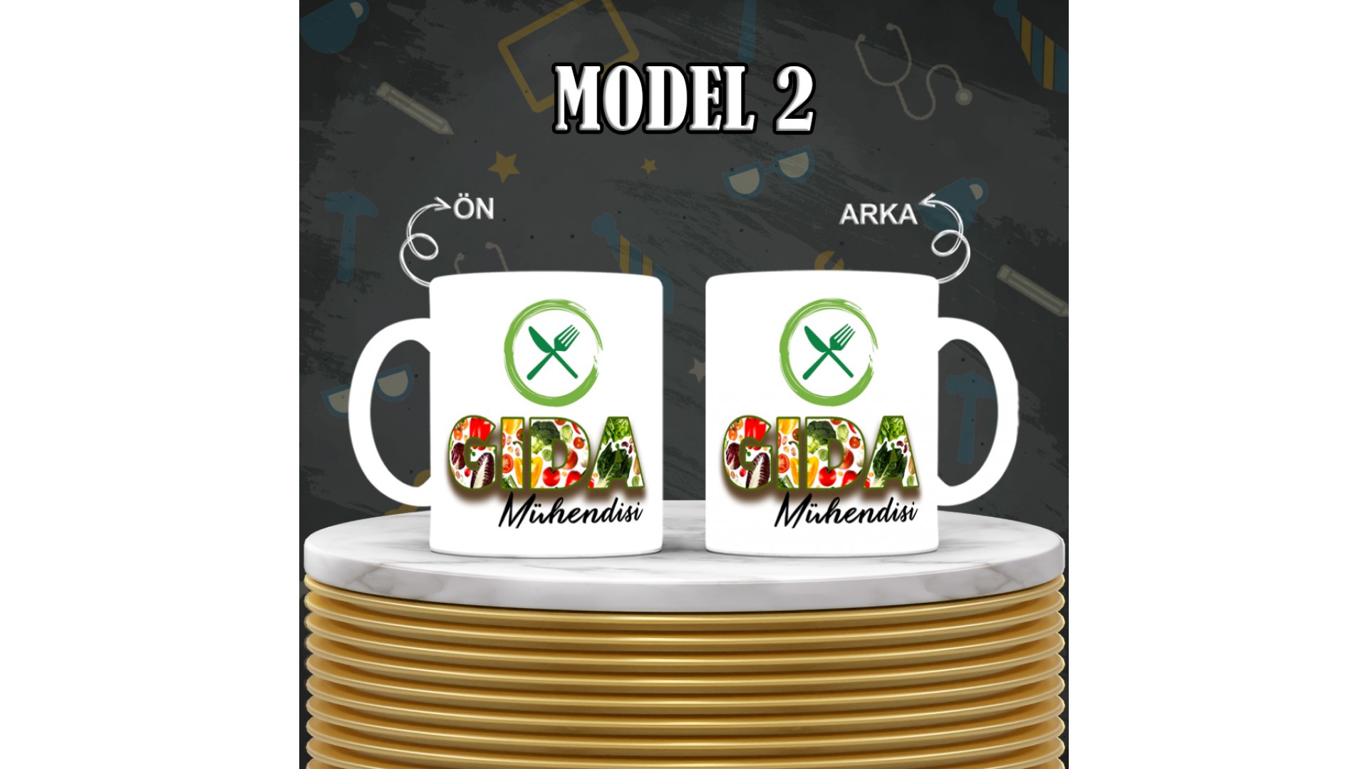 Gıda Mühendislerine özel baskılı seramik kupa bardak