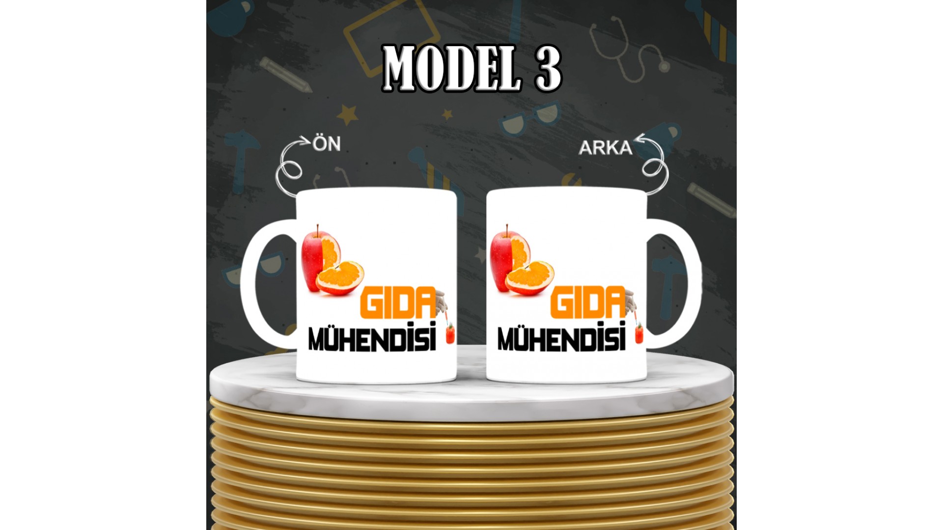 Gıda Mühendislerine özel baskılı seramik kupa bardak