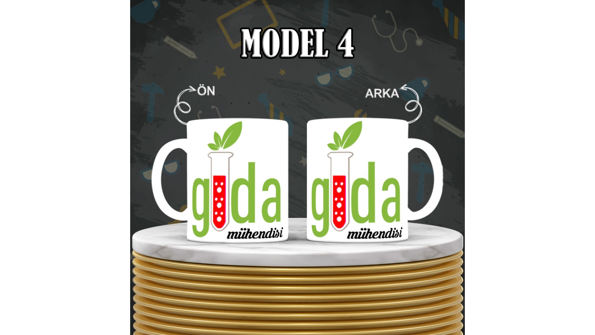 Gıda Mühendislerine özel baskılı seramik kupa bardak