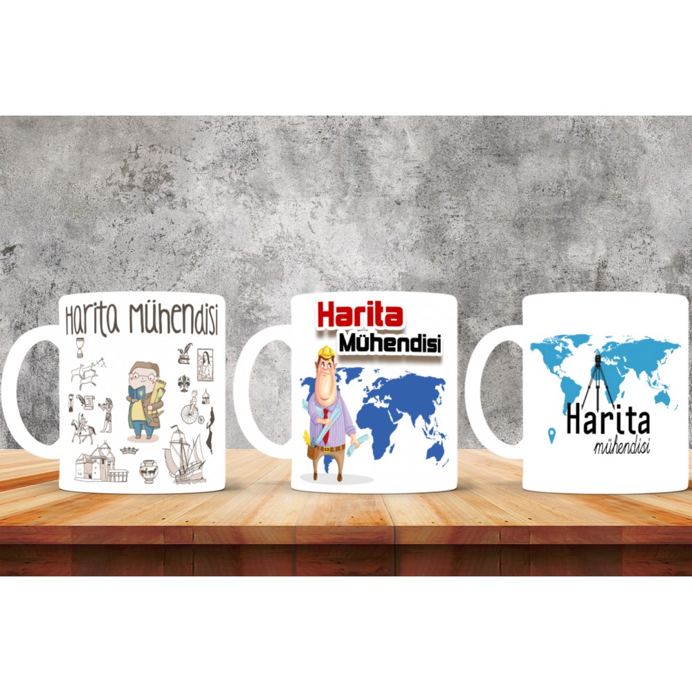 Harita Mühendislerine Özel Tasarımlı Baskılı Kupa Bardak – MiksHediye