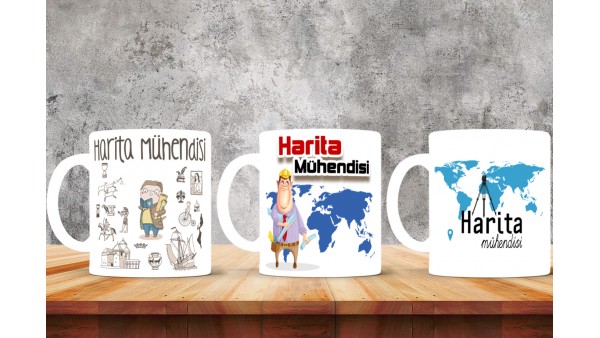 Harita Mühendislerine Özel Tasarımlı Baskılı Kupa Bardak – MiksHediye