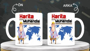 Harita Mühendislerine özel baskılı seramik kupa bardak