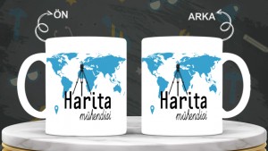 Harita Mühendislerine özel baskılı seramik kupa bardak