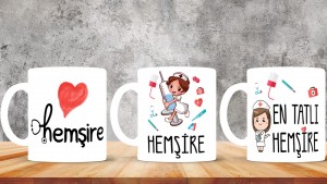 Hemşirelere  özel baskılı seramik kupa bardak