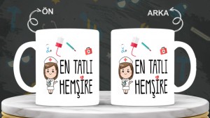 Hemşirelere  özel baskılı seramik kupa bardak