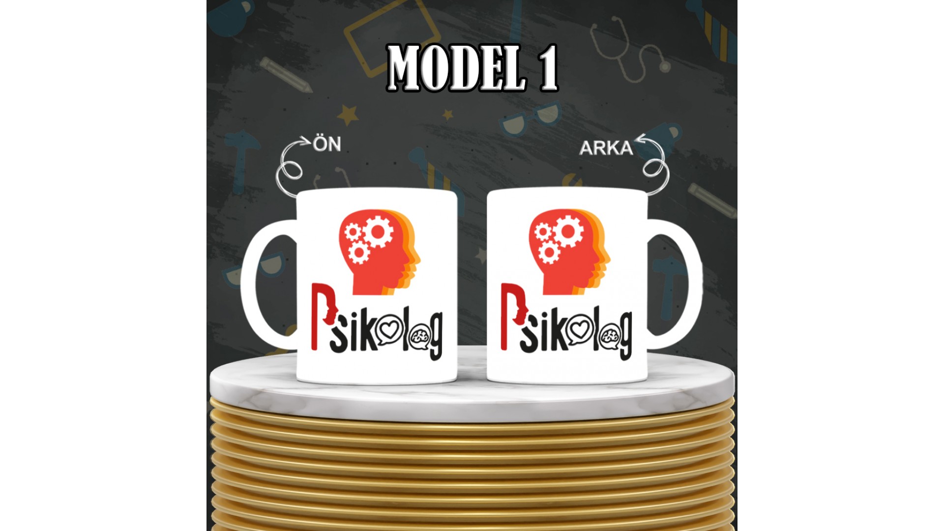 Psikologlara  özel baskılı seramik kupa bardak