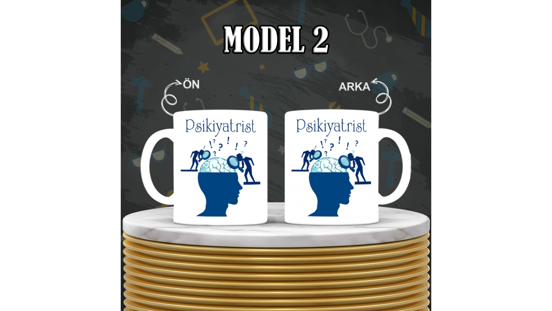 Psikologlara  özel baskılı seramik kupa bardak