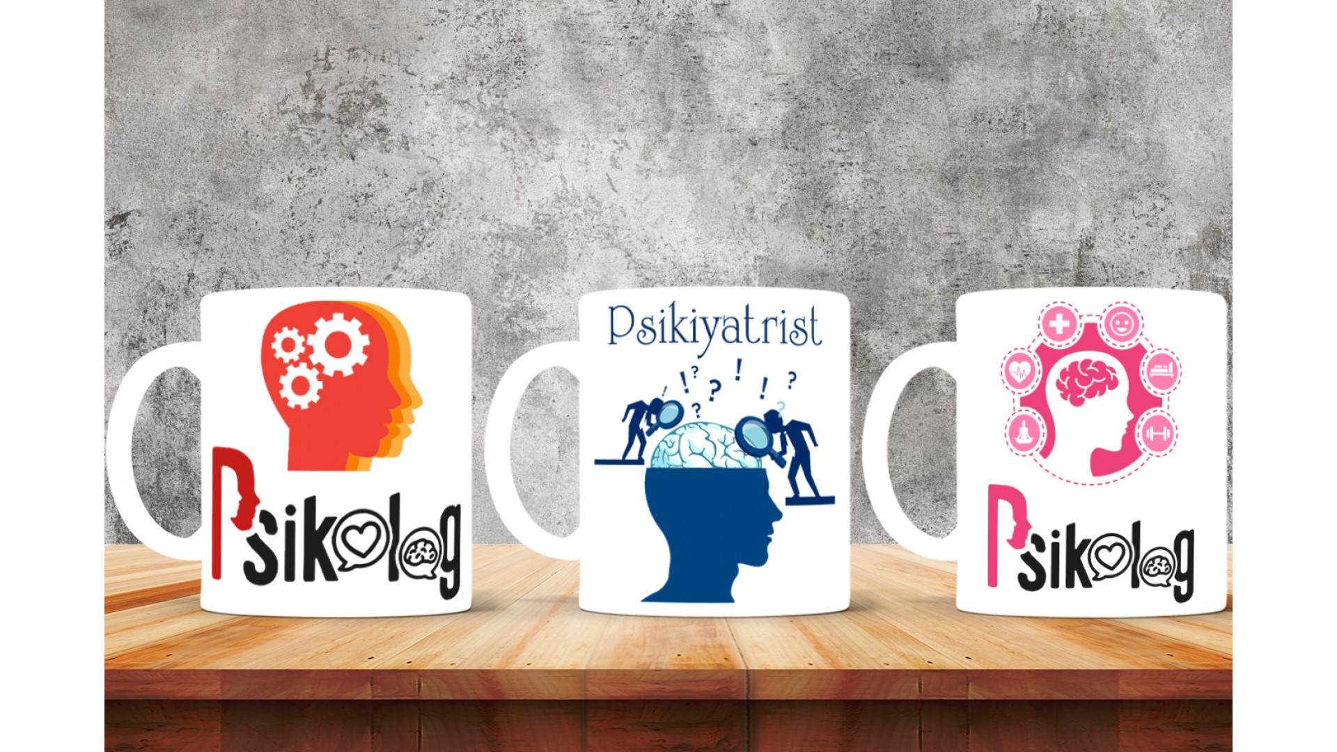Psikologlara  özel baskılı seramik kupa bardak