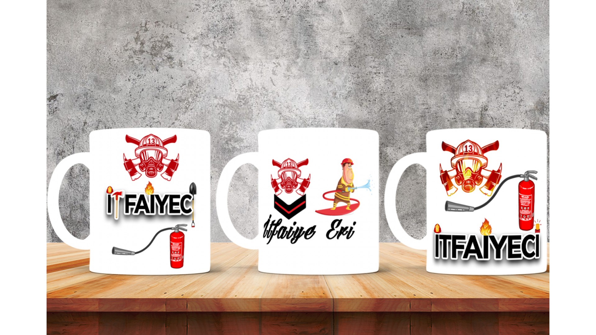İtfaiyelere   özel baskılı seramik kupa bardak