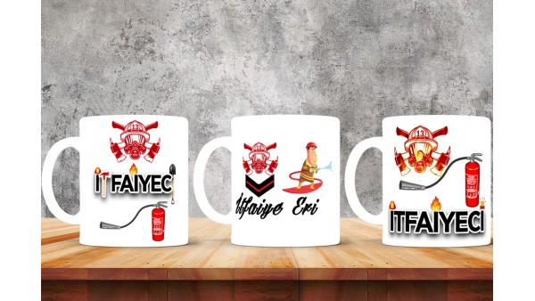 İtfaiyelere Özel Tasarımlı Baskılı Kupa Bardak – MiksHediye