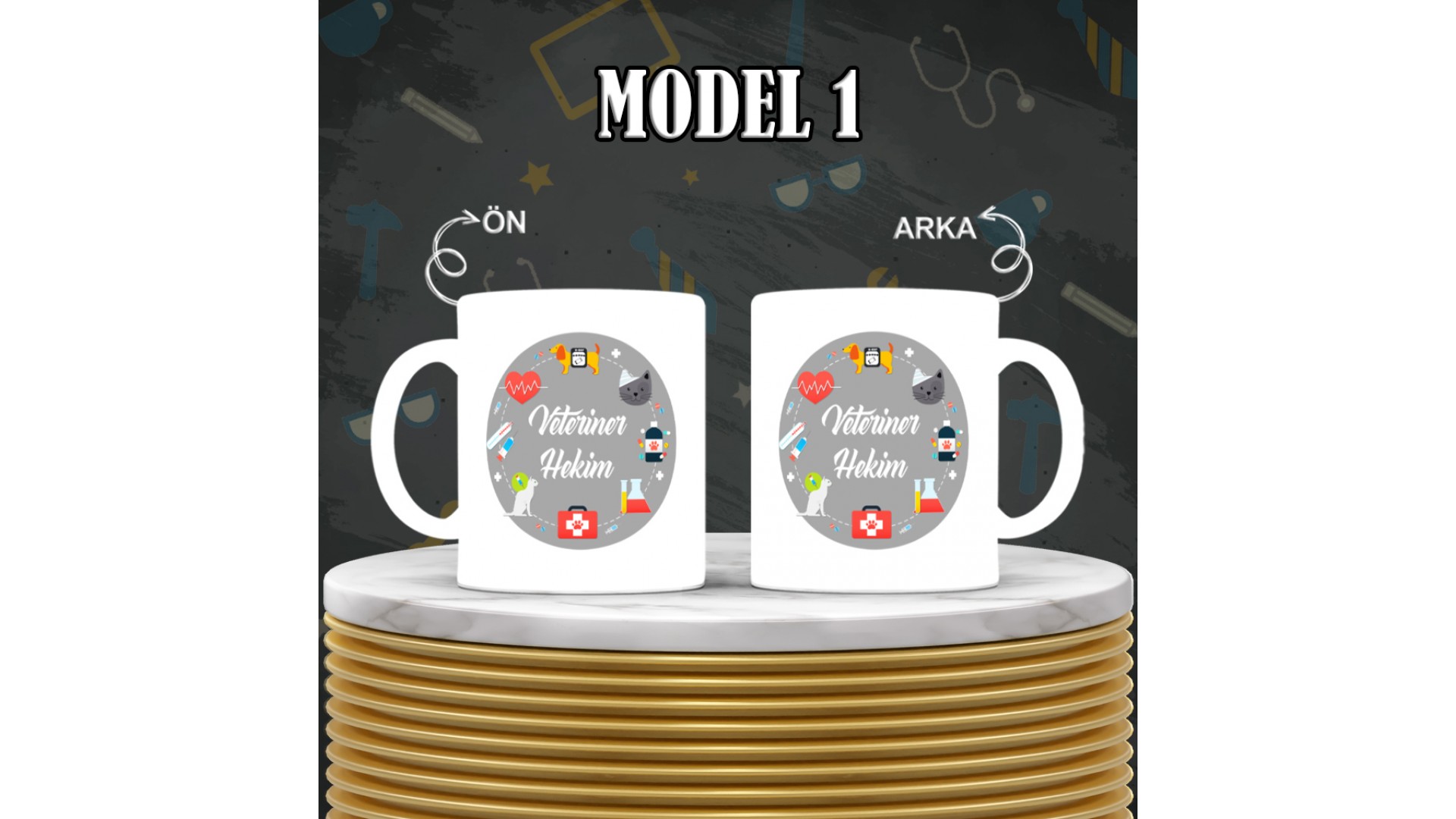 Veteriner Hekimlere özel baskılı seramik kupa bardak