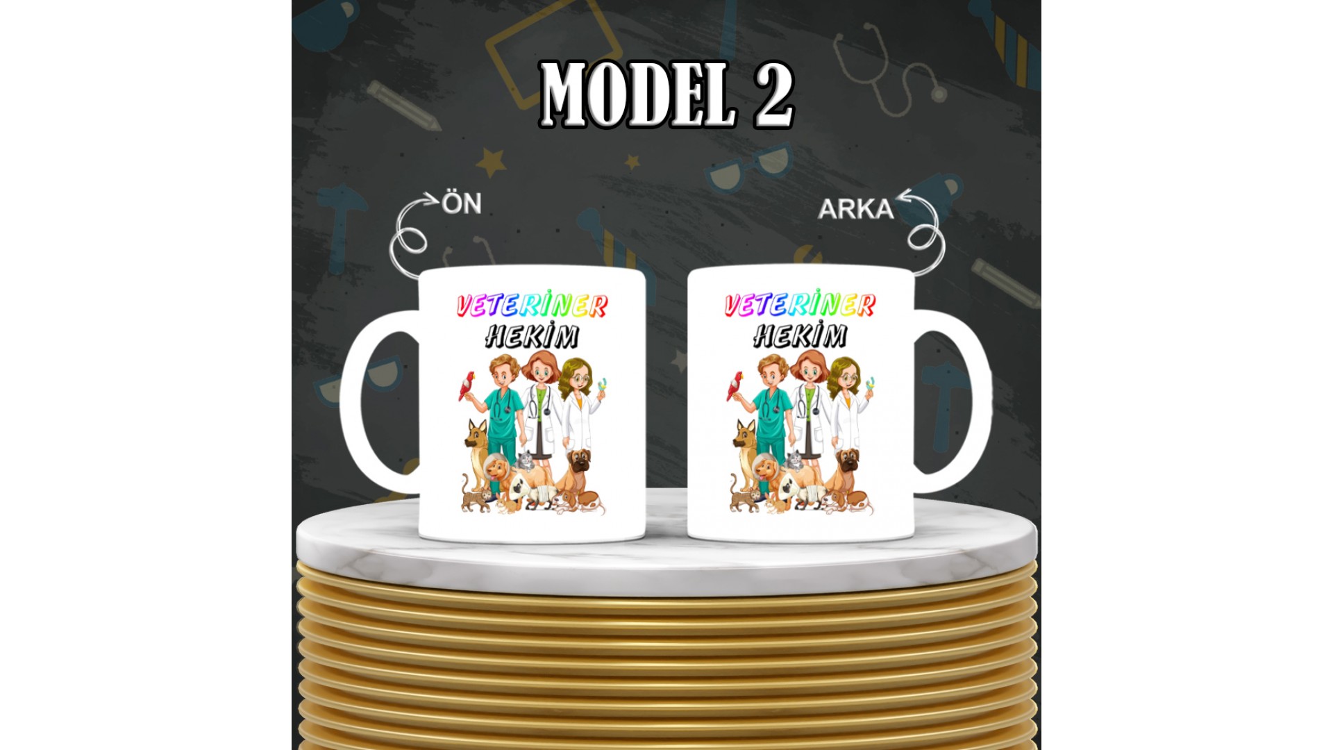 Veteriner Hekimlere özel baskılı seramik kupa bardak