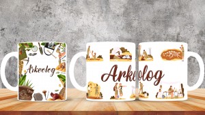 Arkeologlara özel baskılı seramik kupa bardak