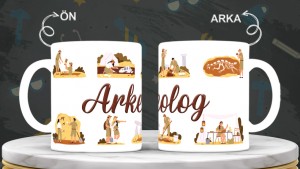 Arkeologlara özel baskılı seramik kupa bardak