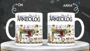 Arkeologlara özel baskılı seramik kupa bardak