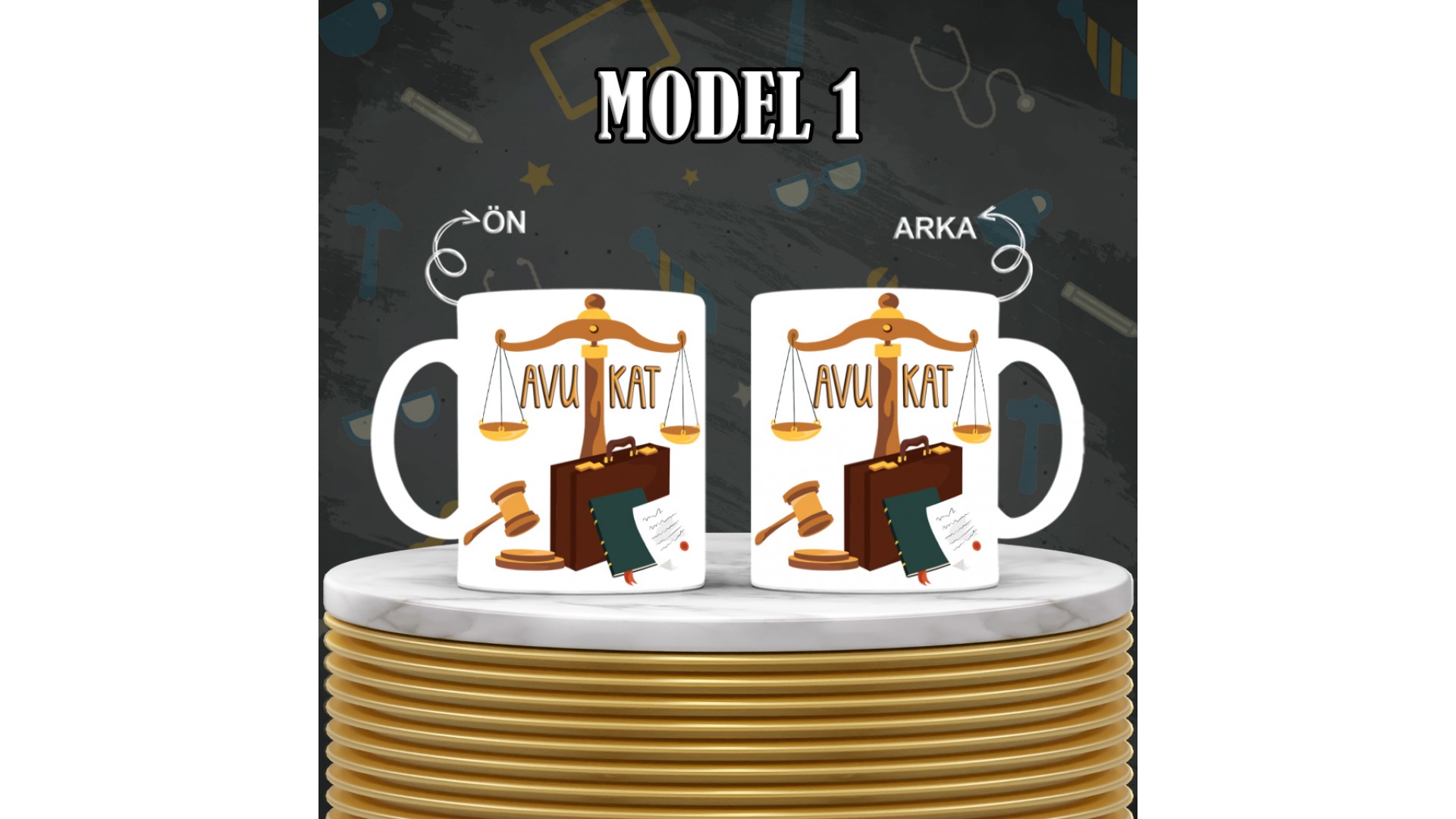 Avukatlara özel baskılı seramik kupa bardak