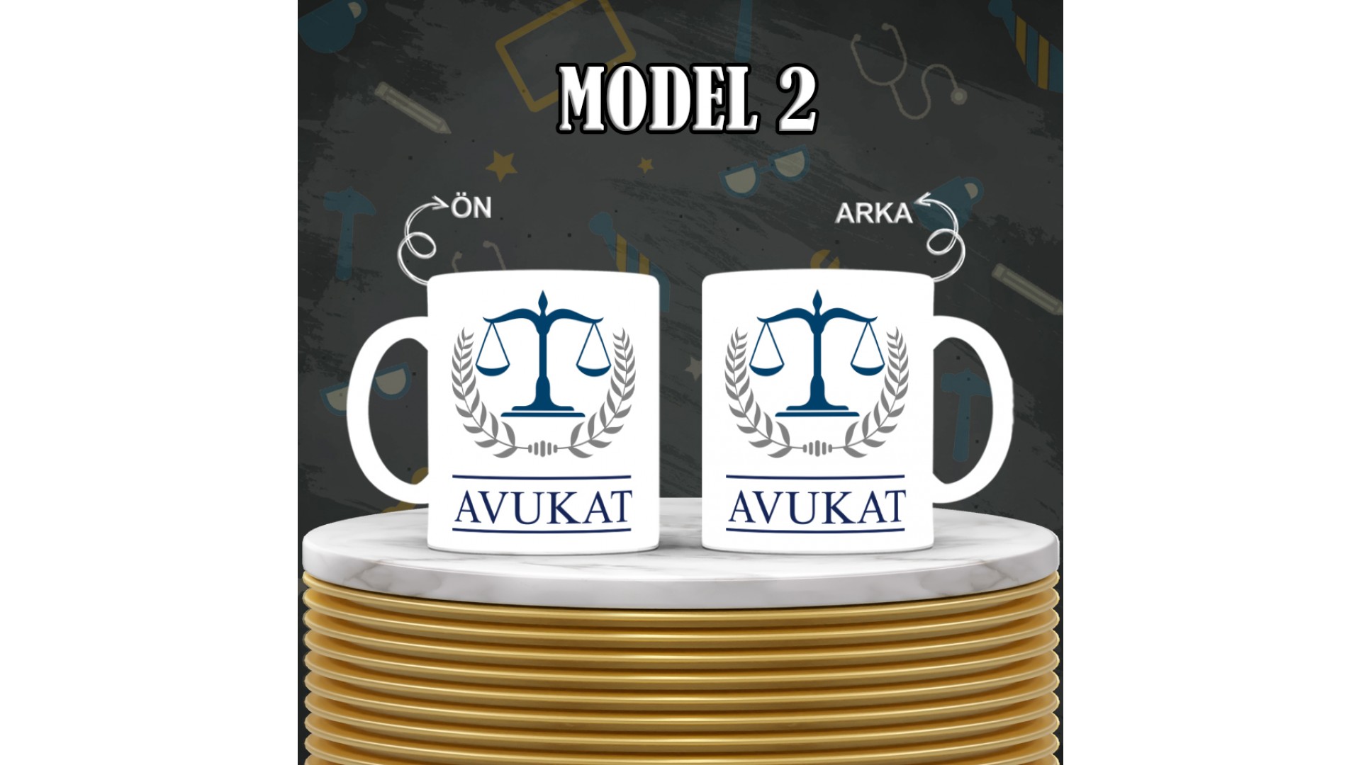 Avukatlara özel baskılı seramik kupa bardak