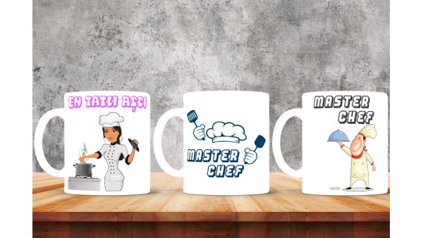 Aşçılara Özel Tasarımlı Baskılı Kupa Bardak –MiksHediye