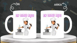 Aşçılara özel baskılı seramik kupa bardak