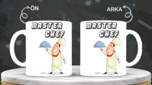 Aşçılara özel baskılı seramik kupa bardak