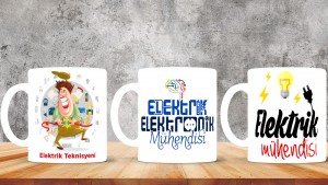 Elektrik Mühendislerine özel baskılı seramik kupa bardak