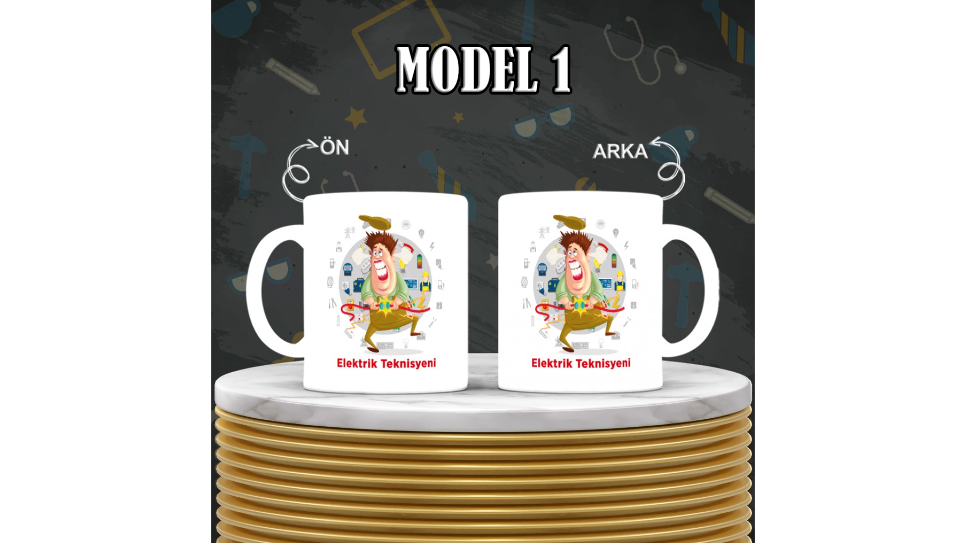 Elektrik Mühendislerine özel baskılı seramik kupa bardak