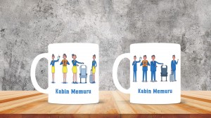 Kabin Memurlarına özel baskılı seramik kupa bardak