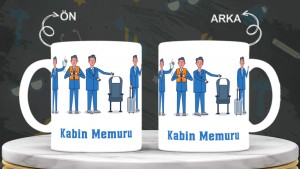 Kabin Memurlarına özel baskılı seramik kupa bardak