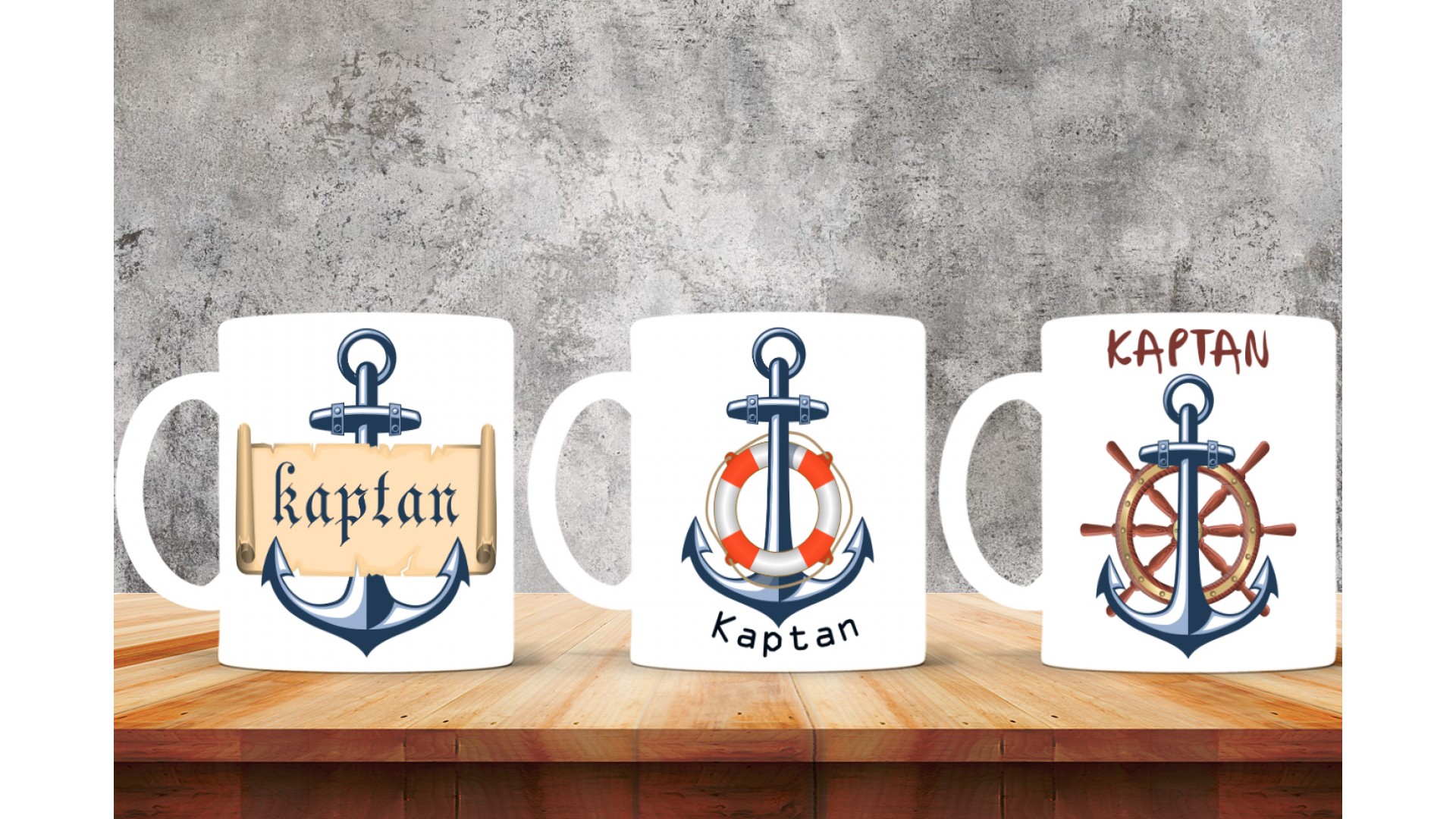 Kaptanlara özel baskılı seramik kupa bardak